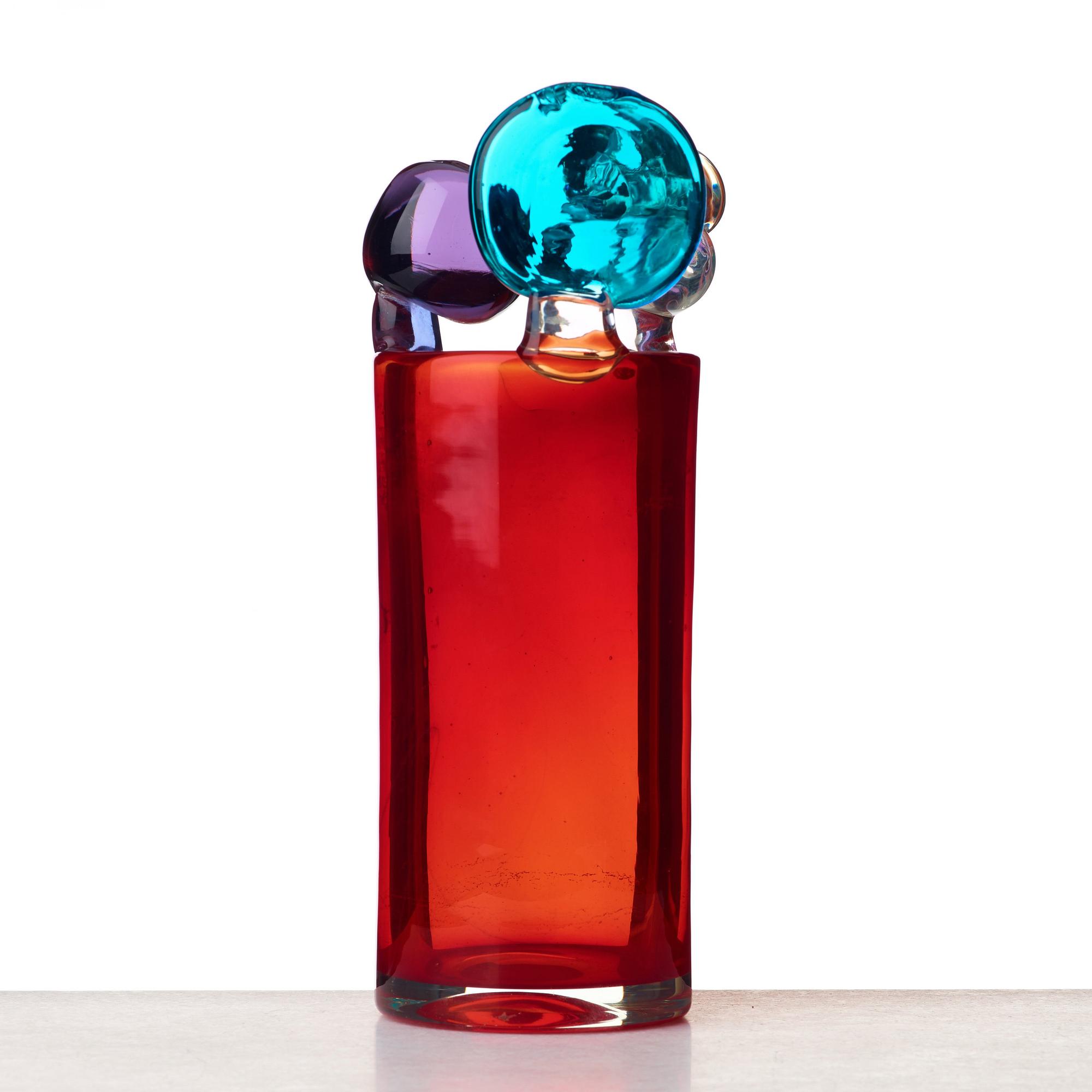 Oiva Toikka, a "Pompom" glass vase, Nuutajärvi Notsjö, Finland late 1960's.