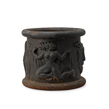 779. An Anna Petrus Swedish Grace cast iron garden urn, 'Blomkruka nr 1' (flower pot nr 1), Näfveqvarn, Sweden 1920's.