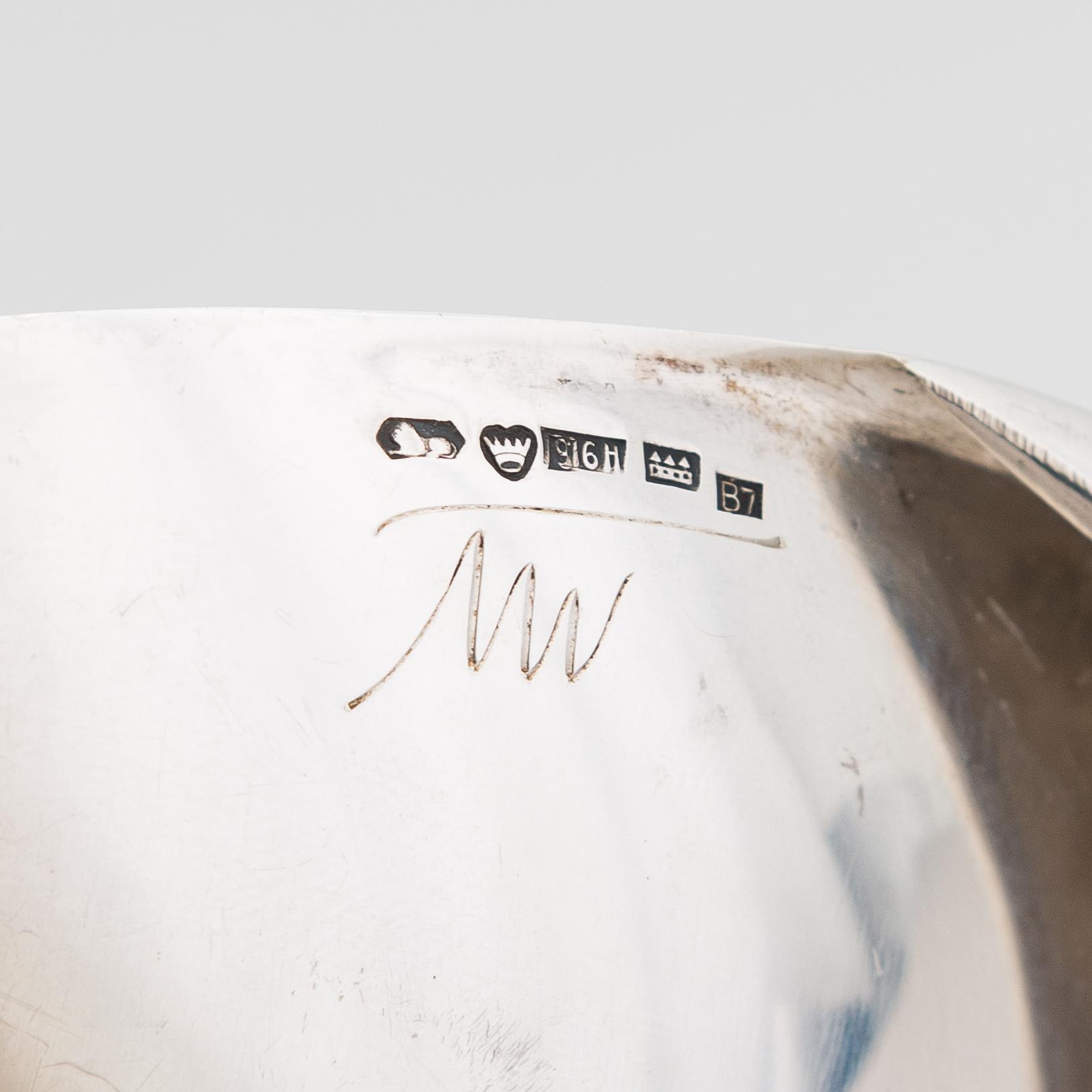 Tapio Wirkkala, skål, silver, "Lieve", stämplad TW, Kultakeskus, Tavastehus 1955.