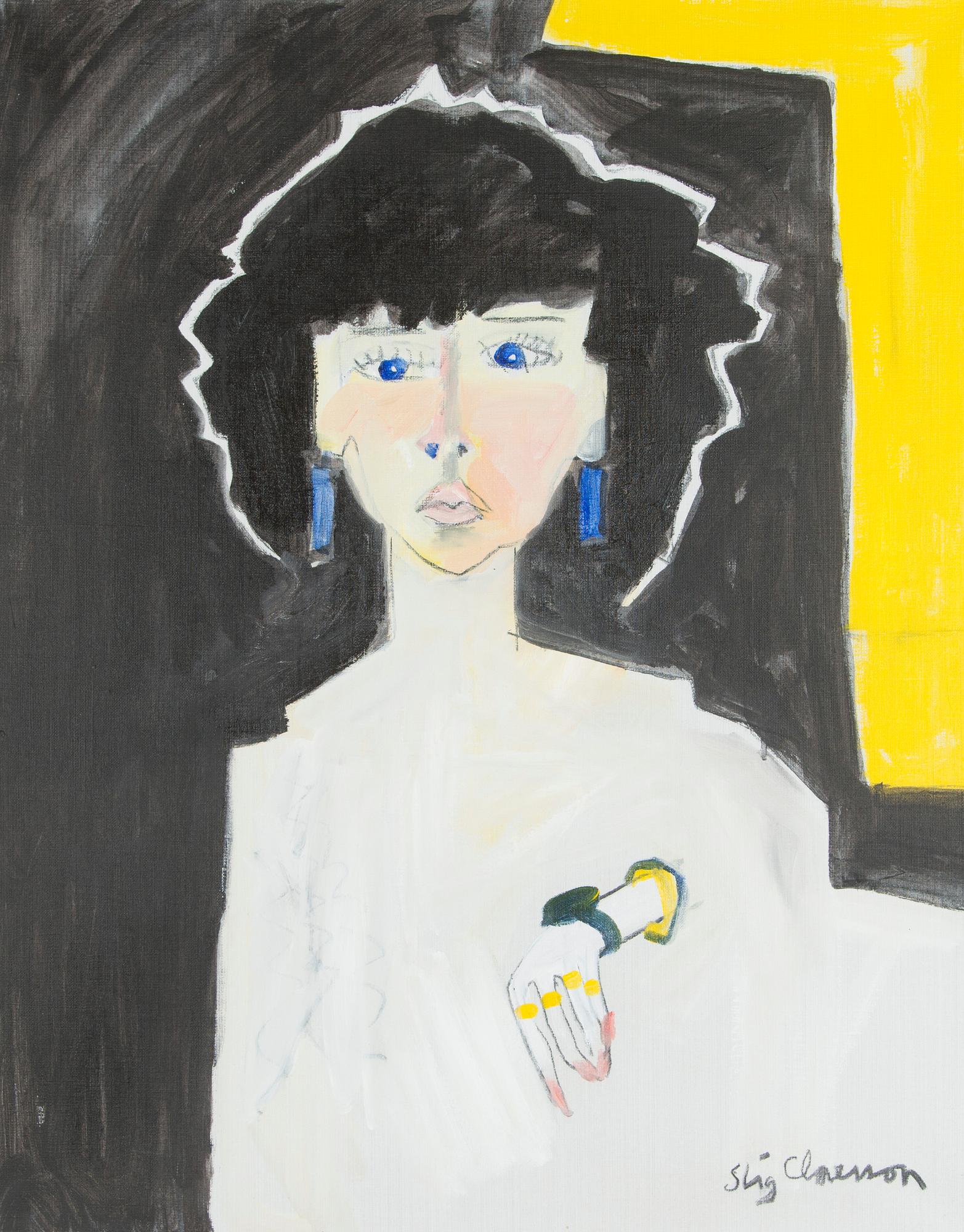 Stig (Slas) Claesson, Nainen sinisillä korvakoruilla.