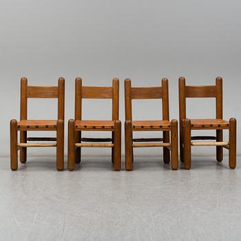 A set of four pine chairs, second half of the 20th century.