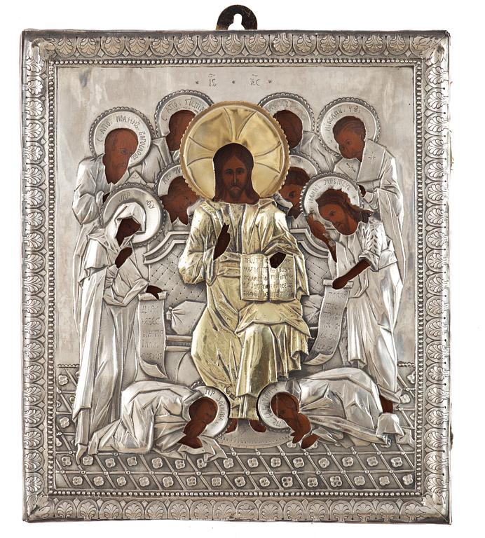 A Russian silver-gilt icon, S:t Petersburg 1814.