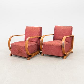 Armchairs, a pair, Art Deco, first half of the 20th century.