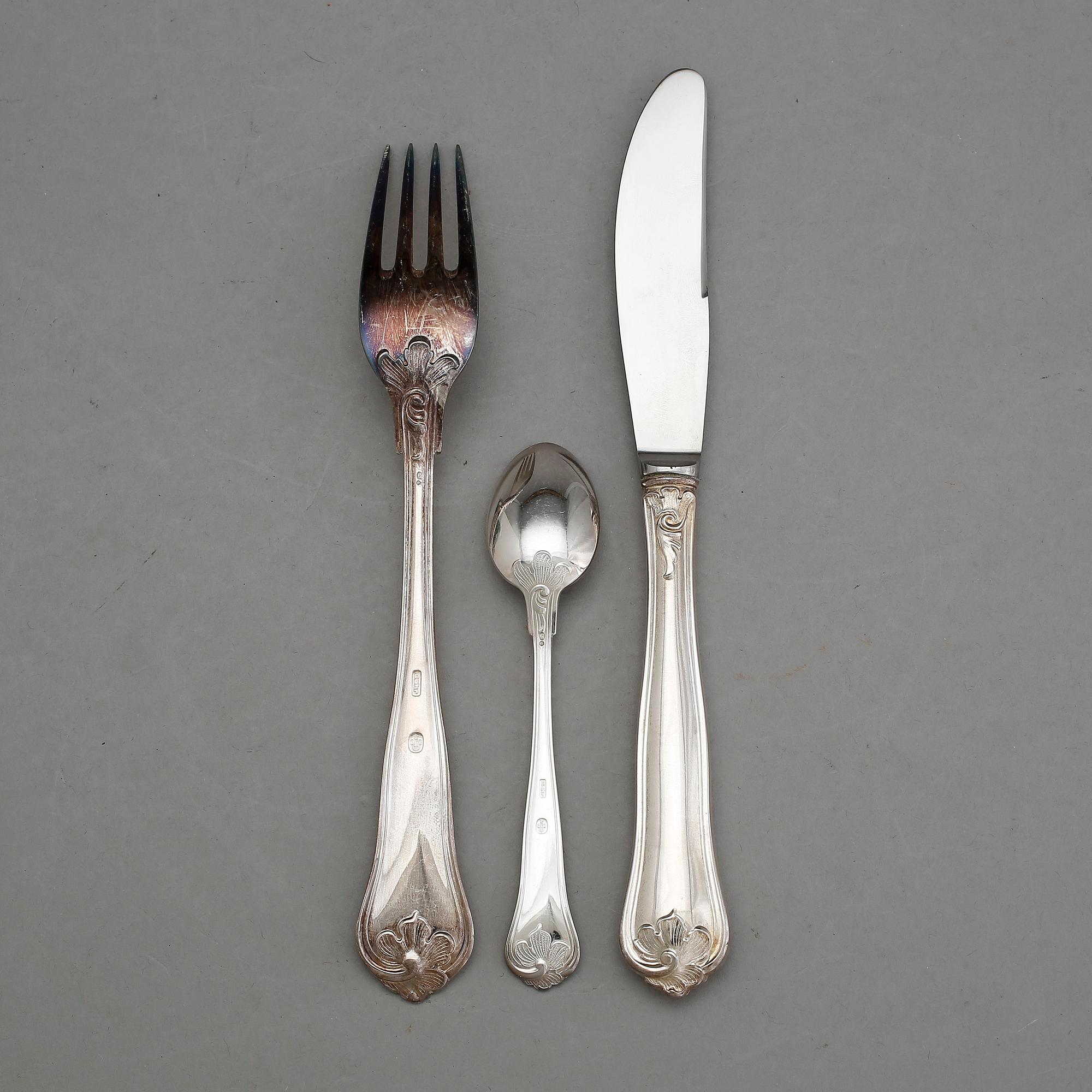 BESTICKSERVIS, 24 delar, silver, "Herrgård", Cohr, Danmark, svenska importstämplar. Total vikt 873 g.