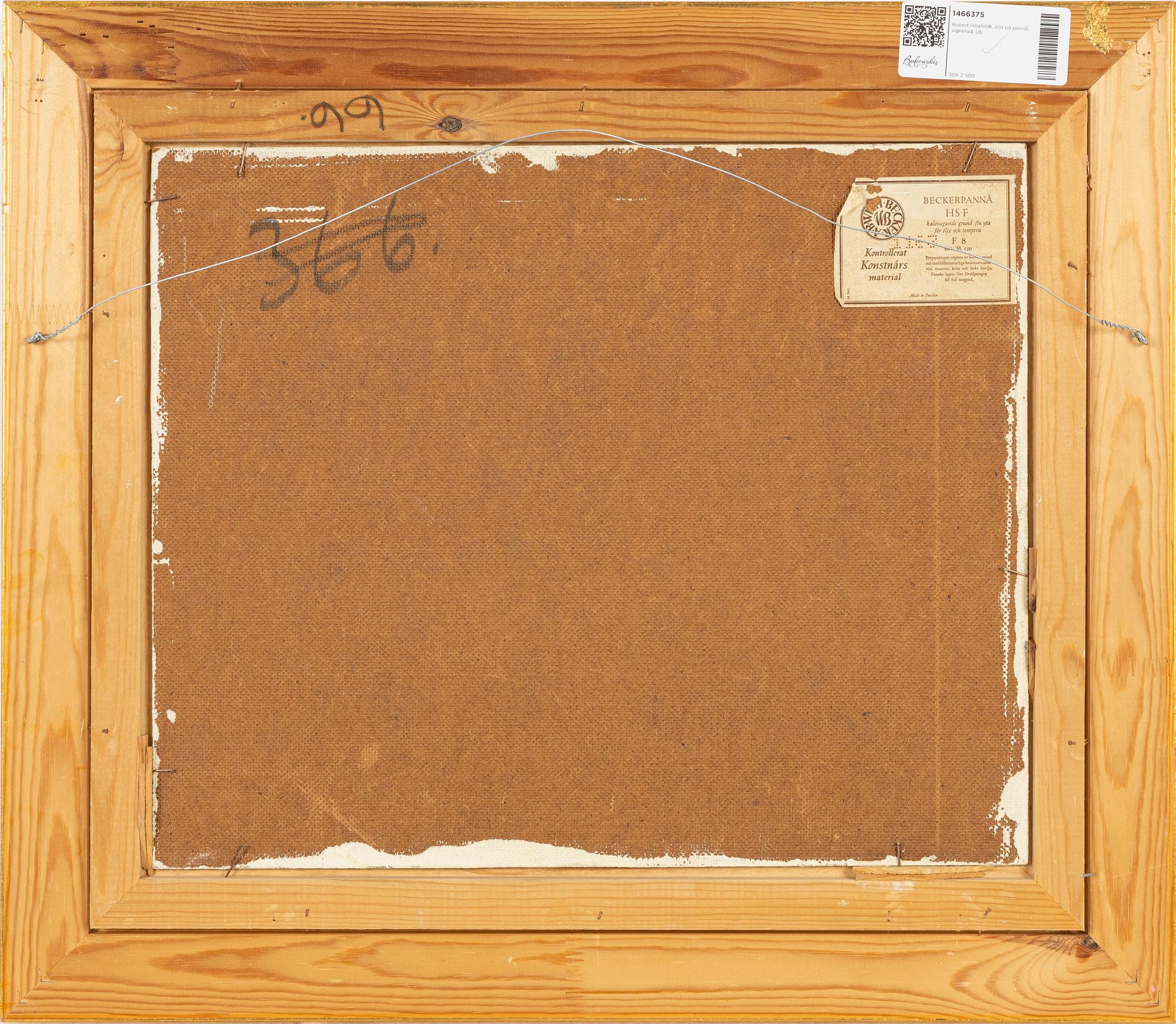 Robert Högfeldt, oil on board, signed.