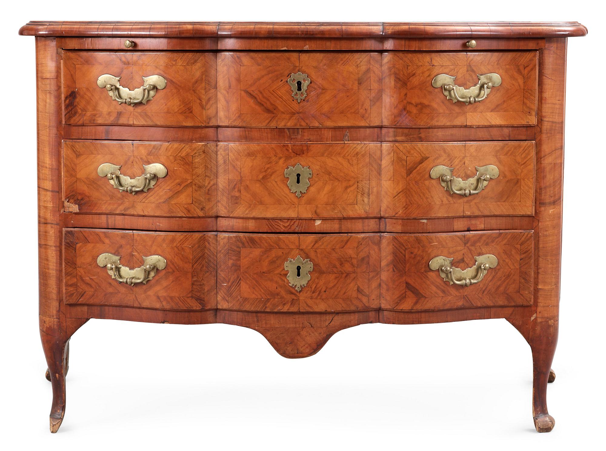 A Swedish late Baroque 18th Century commode, by J H Fürloh.