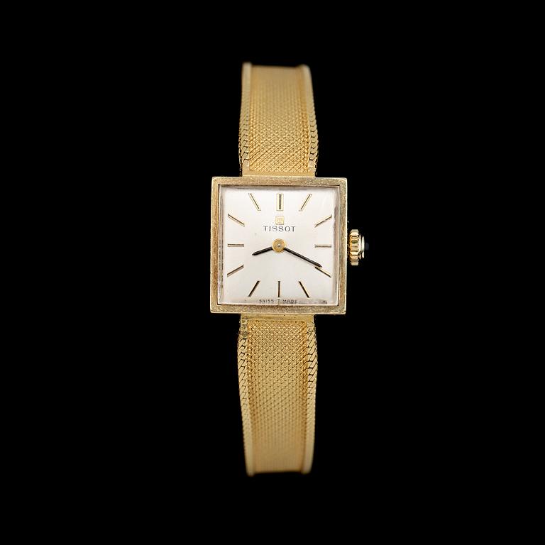 ARMBANDSUR, 18K guld, Tissot, 1900-talets andra hälft. Total vikt med urverk ca 28 g.