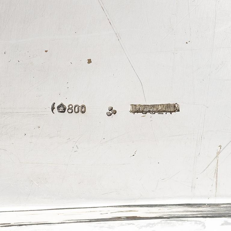 A German 20th century silver tray, 800/1000 silver.