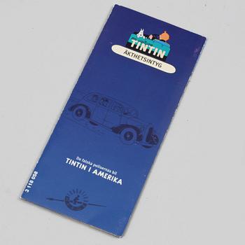 LEKSAKSBILAR, 18 st, "En voiture Tintin", Moulinsart, 2000-tal.