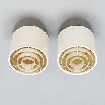 Alvar Aalto, a pair of mid-20th century ceiling lights for Idman.