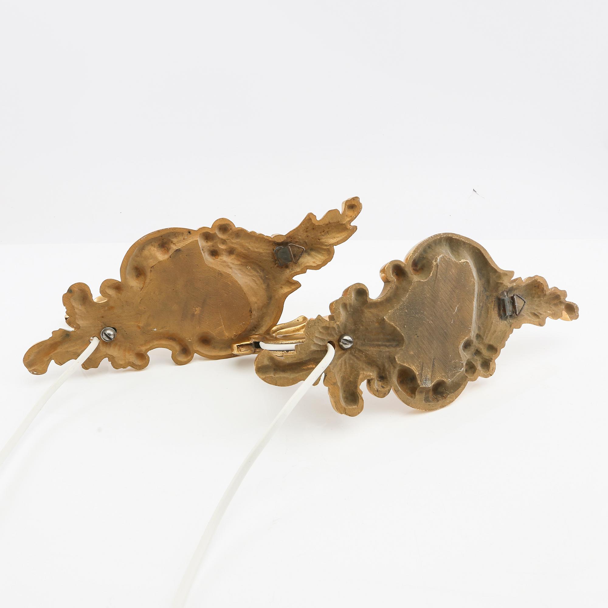 Lampetter ett par Rokoko-stil 1900-talets första hälft.