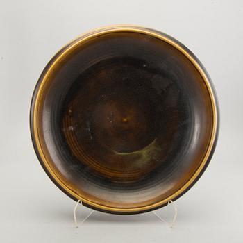 A set of six vases and a dish, by different makers, Höganäs and Vallåkra.