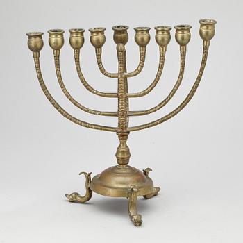 KANDELABER, mässing, judisk, 1900-tal.