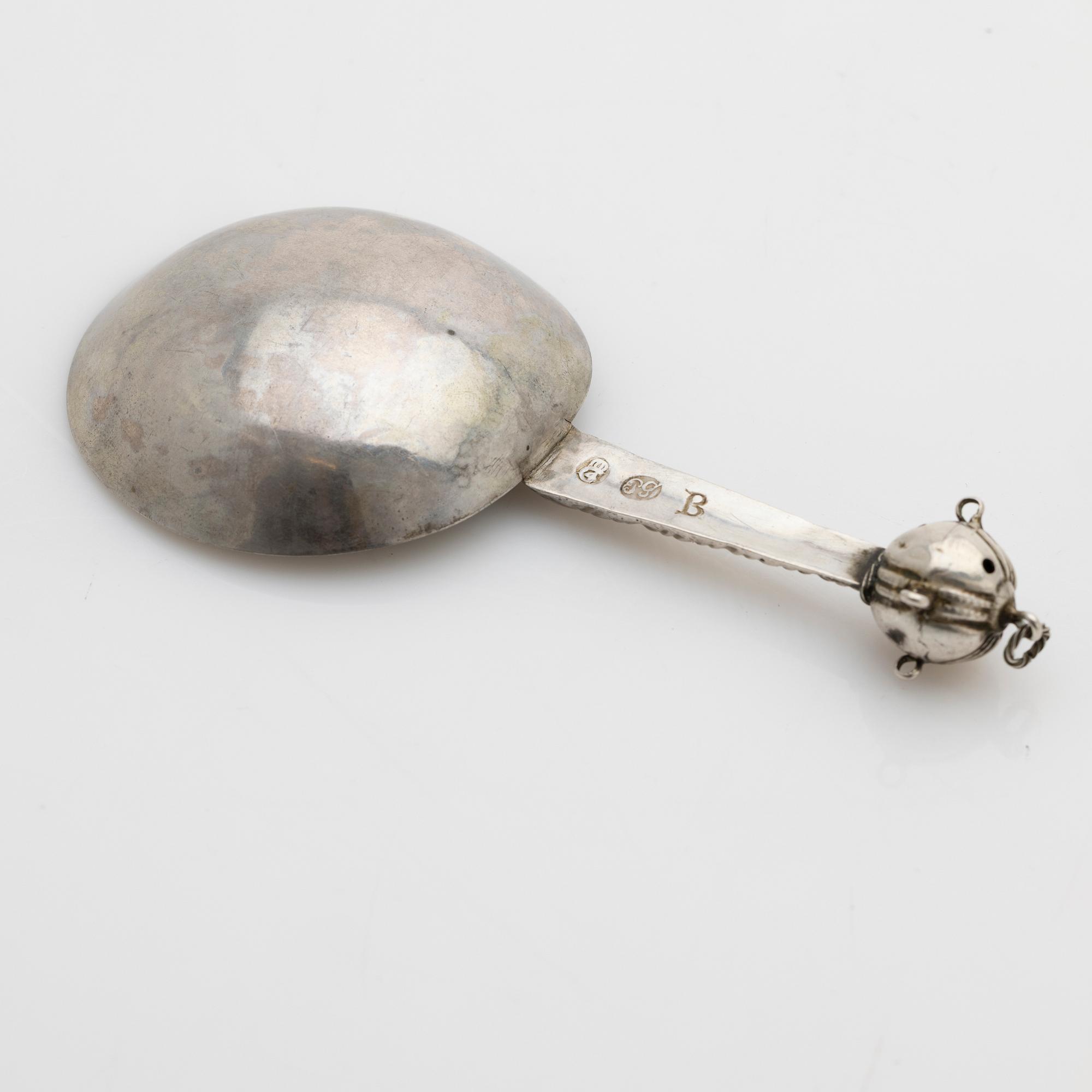 Soup spoon, silver, Peter Gadd (active 1750–1764), Kristianstad.