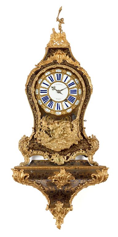 A French Louis XV bracket clock, first half 18th century, marked "P.RE BAILLOT A PARIS".