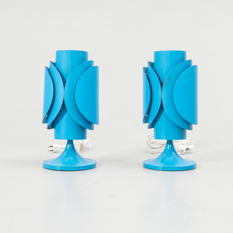 Table lamps, a pair, 1960s/70s.