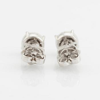Brilliant cut diamond earrings, total ca 0,47 ct.