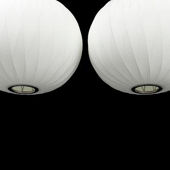 Two HAY Nelson Bubble lamps "Ball", design George Nelson, Modernica, Los Angeles, 2014.