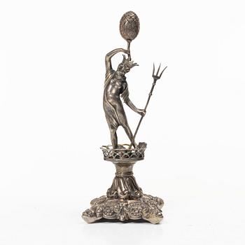 Table decoration/sculpture in silver, depicting Neptune, fantasy marks, circa 1900.