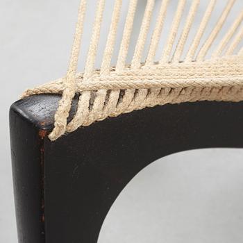 A Jørgen Høvelskov black lacquered 'Harp' chair, Christensen & Larsen, Denmark post 1968.