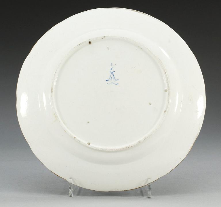 A Sèvres dinner plate, 18th Century. Dated LL for 1788.