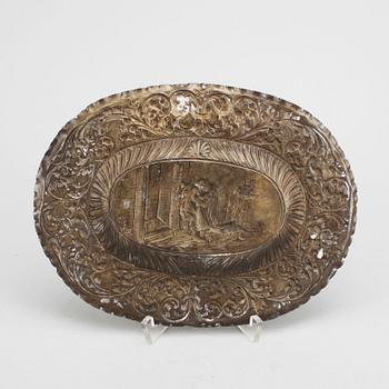 PRESENTERFAT, försilvrad mässing, barock, 1700-tal.