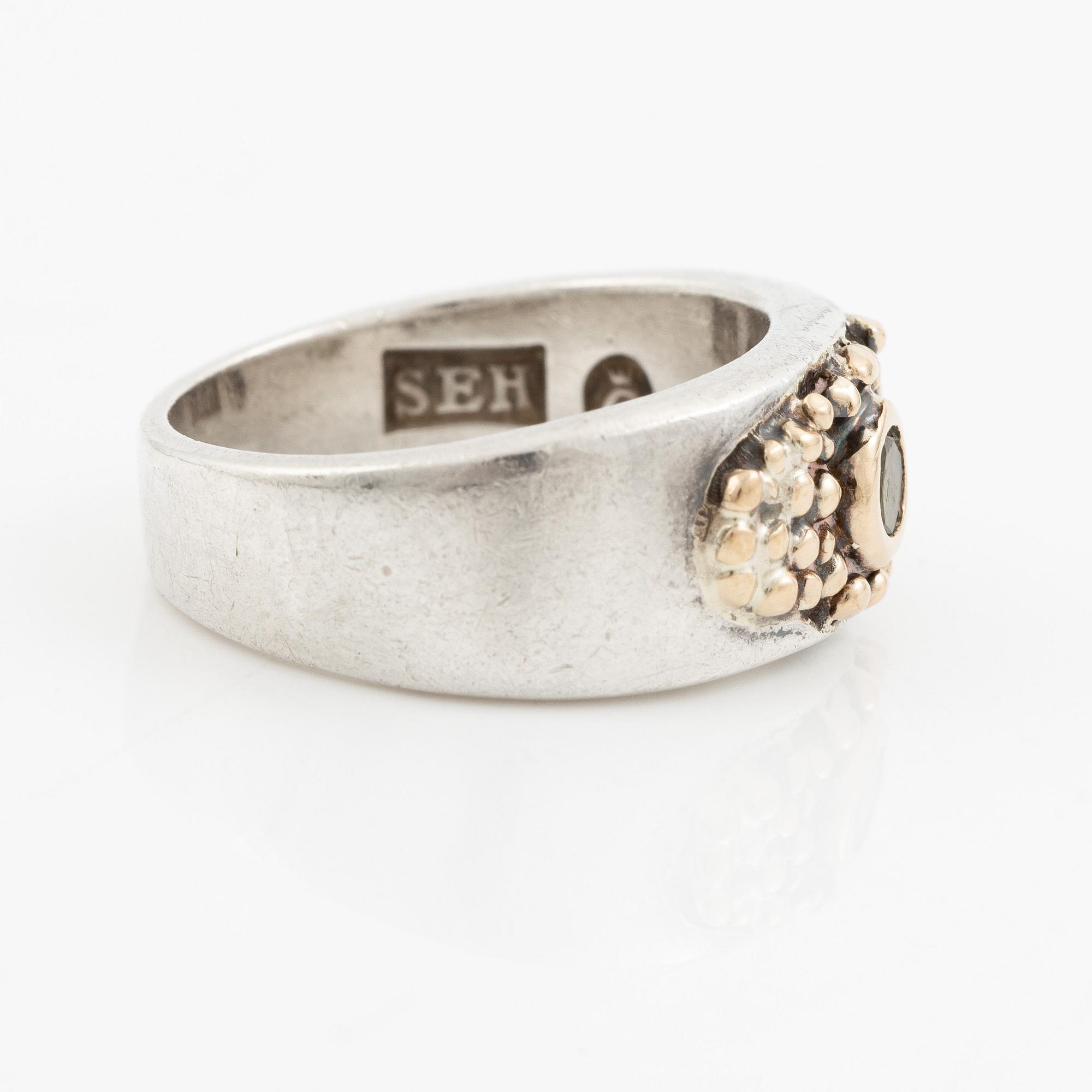 Sven-Erik Högberg, ring, sterling silver with faceted peridot, Gothenburg 1983.