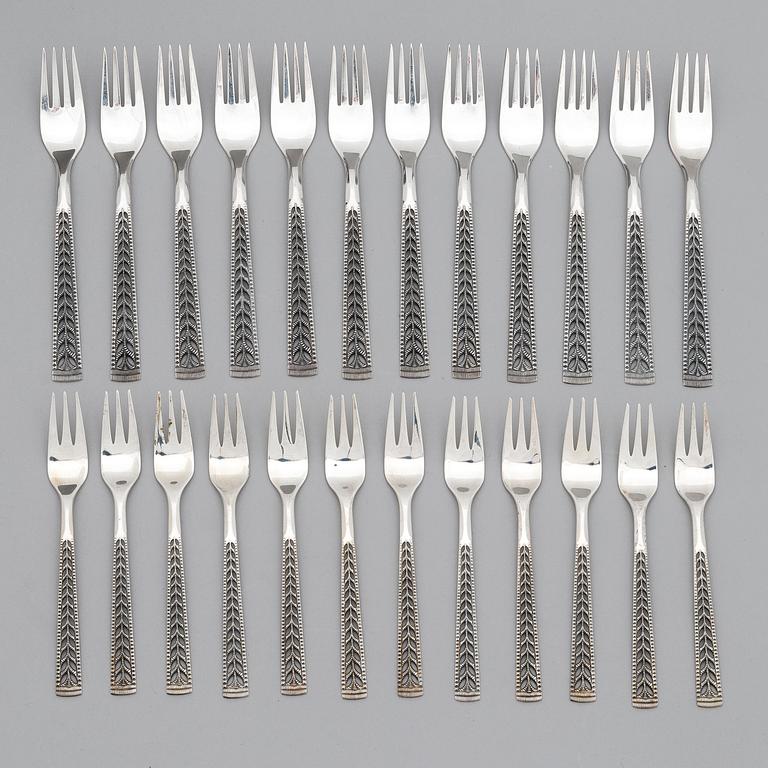 A 126-piece set of Norwegian silver cutlery.