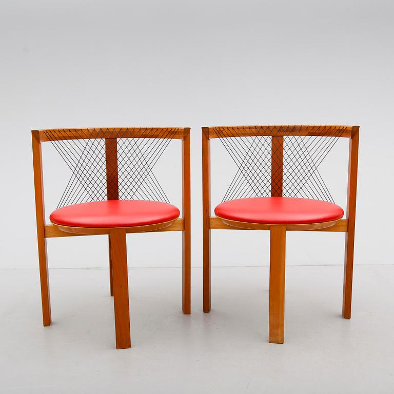 STOLAR, 1 par, "String chair", Niels Jörgen Haugensen, Tranekär, Danmark, 1900-talets slut.