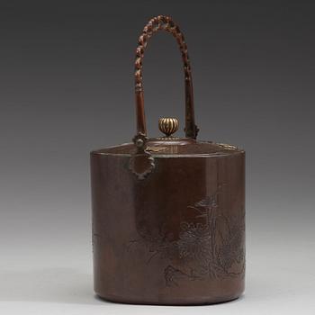 TEKANNA med LOCK, kopparlegering Japan, sen Edo period (1603-1868).