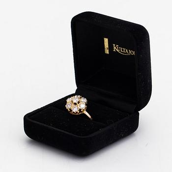 A 14K and 18K gold and diamond cluster ring ca 1.15 ct in total.