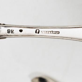 Bengt Törnberg, forks, 12 pcs, and Stephan Westerstråhle and Niklas Ramberg, spoons, a pair, early 19th century.