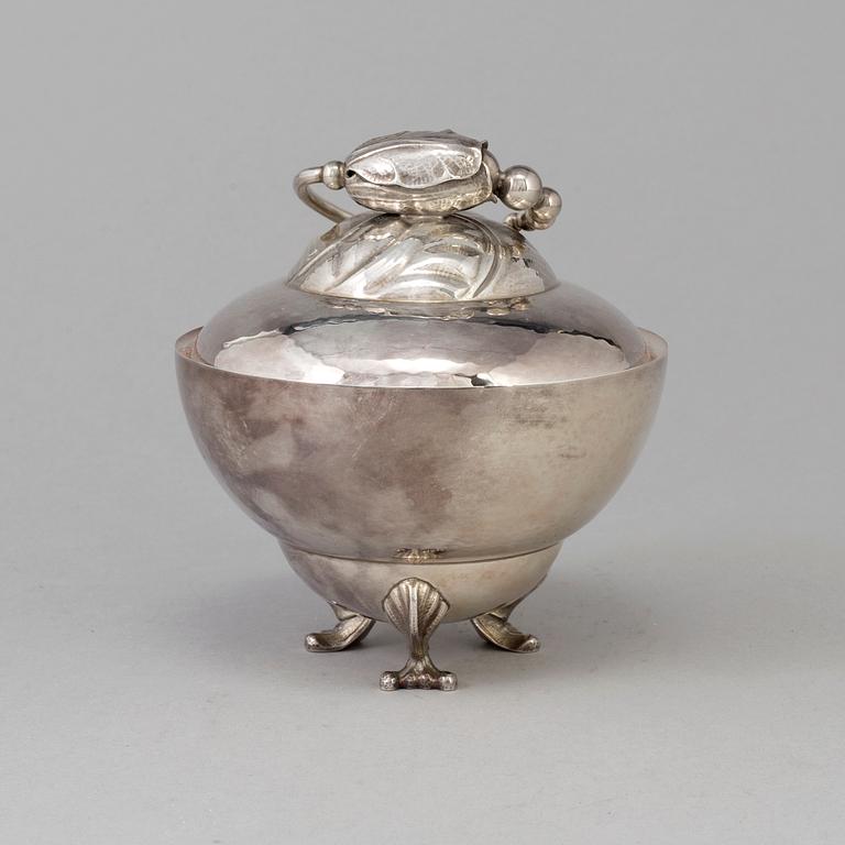 A Georg Jensen sugar box, sterling , Copenhagen 1945-51,