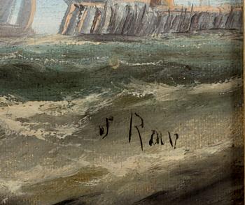 OKÄND KONSTNÄR, olja på duk, otydligt signerad. 1800-talets andra hälft.