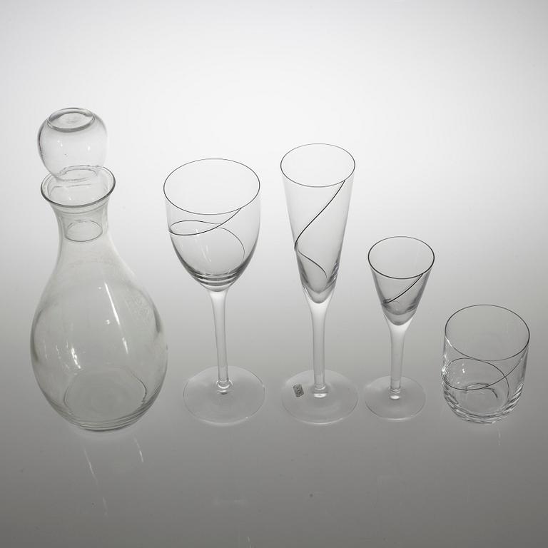 ANNA EHRNER, 48 delar, glas, "Line", Kosta Boda, 1900-talets slut.