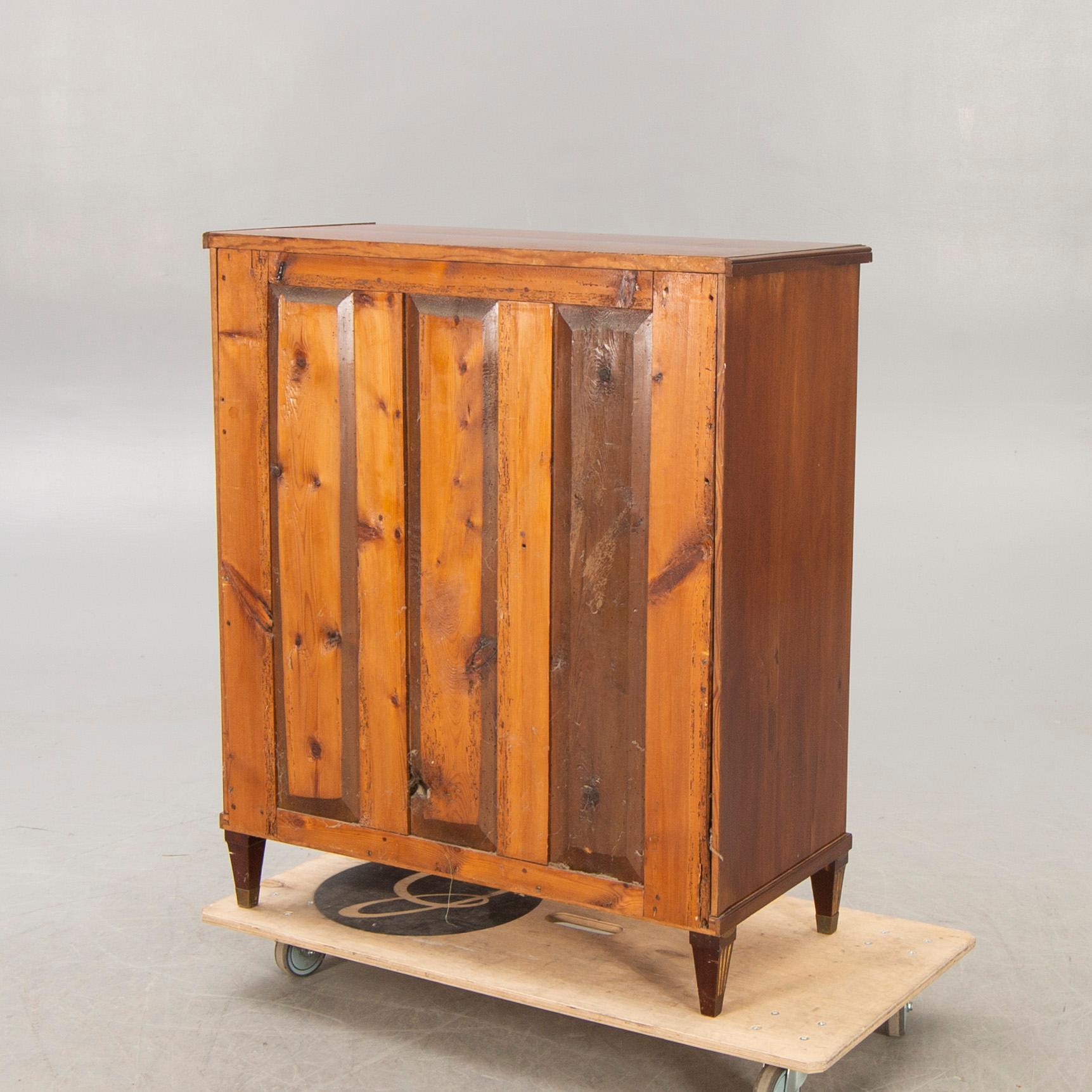 A late Gustavian mahogany escritoire around 1800.