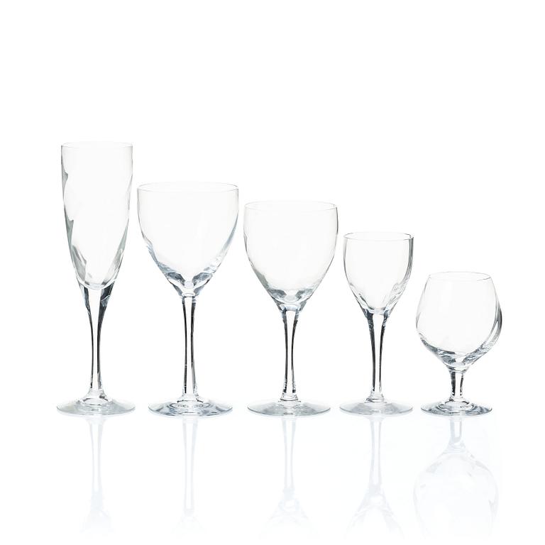 Bertil Vallien, a 47 pcs 'Chateau' glass service, Kosta Boda, Sweden.