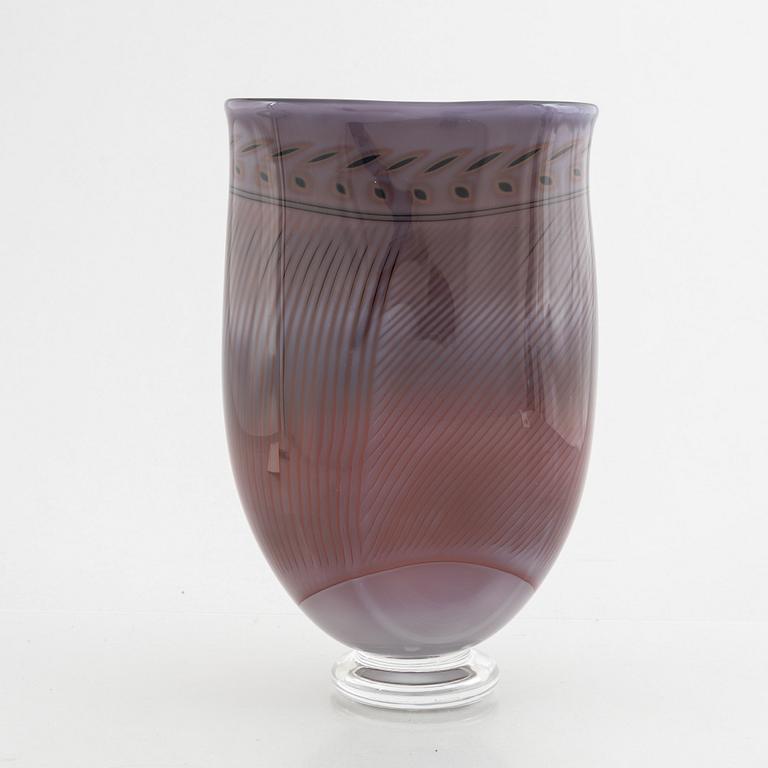 Gunnar Cyrén, a graal glass vase, Orrefors 1989.