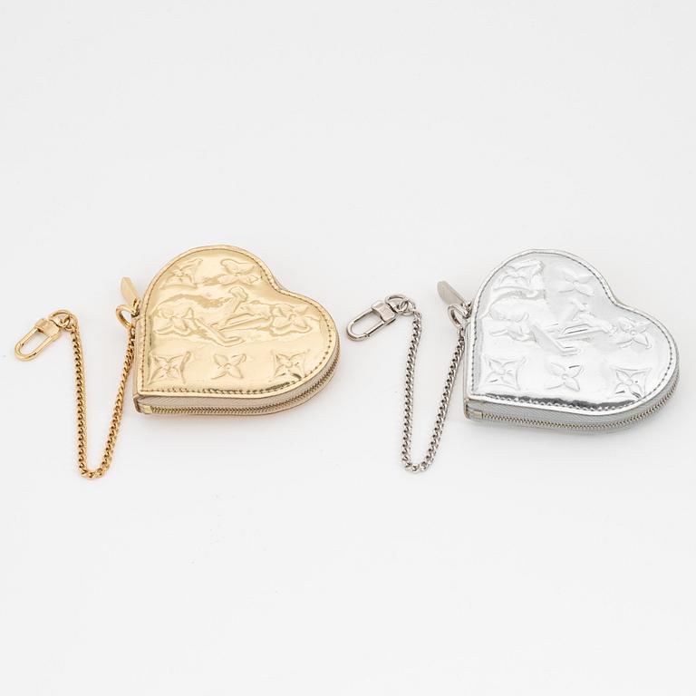 Louis Vuitton, Two 'Miroir porte monaie coeur' coin purses, 2007.