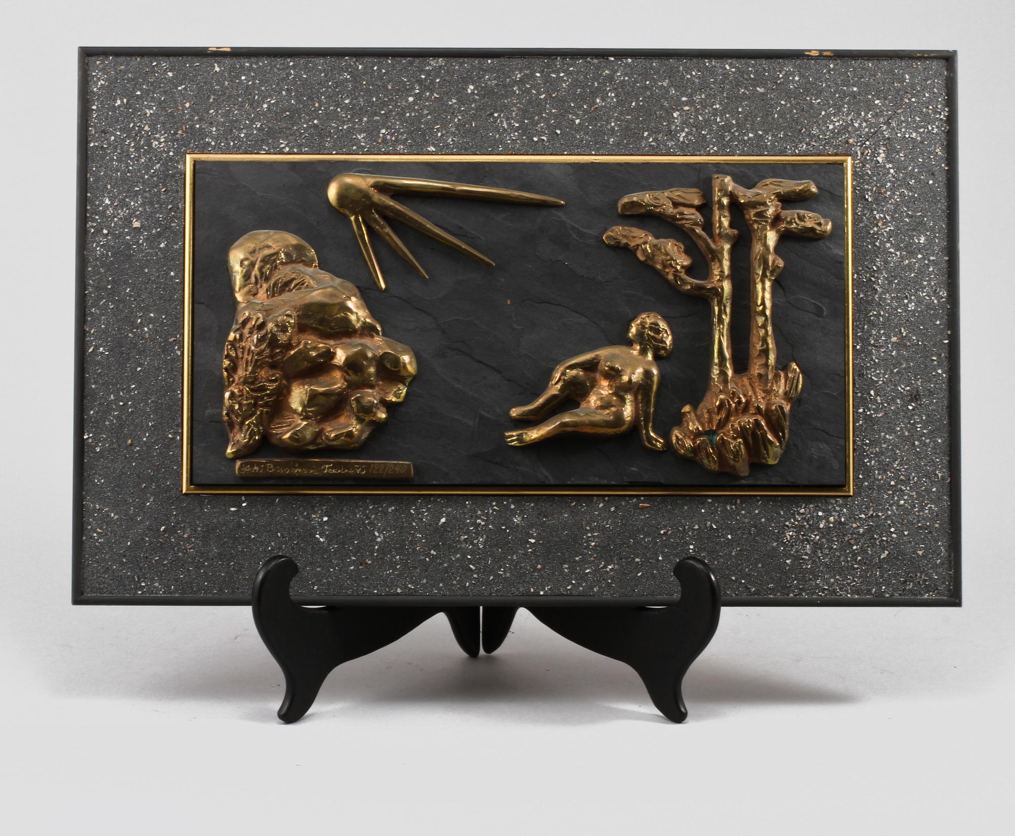 ASTRI BERGMAN-TAUBE, 3 st, bronsreliefer på skiffer, signerade, daterade 75 och numrerade 122/240.