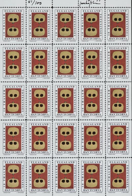 Jan Håfström, Frimärksark.