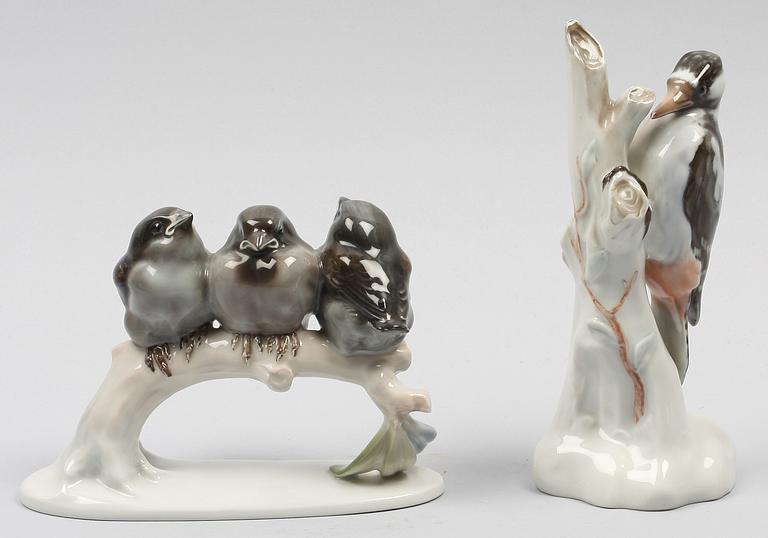 FIGURINER, 2 st, porslin, Rosenthal, en med sign H. Himelstoss.