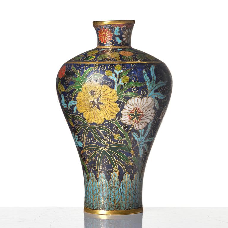 A cloisonne enamel meiping vase, Ming dynasty 1368-1644).