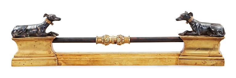 A pair of French 19th century fire dogs.