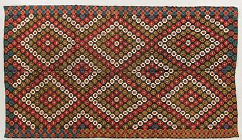 A swedish munkabält quilt mid 19th century ca 204 x 132 cm.