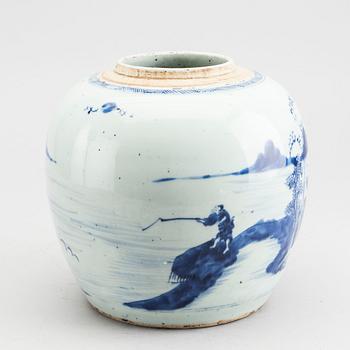 A Chinese 19th century porcelain blue and white urn.