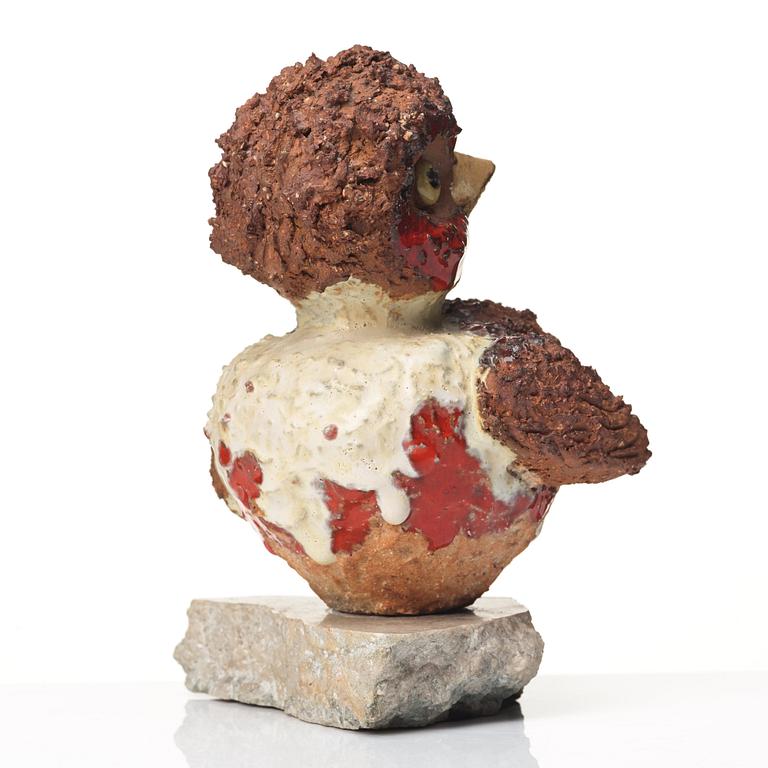 Tyra Lundgren, a stoneware sculpture of a bird, Sweden ca 1973.