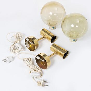 Hans-Agne Jakobsson, a pair of model V149 wall lights, Hans-Agne Jakobsson AB, Sweden, second half of the 20th century.