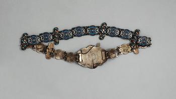 A RUSSIAN SILVER AND ENAMEL BELT, Makers mark possibly of  Gustaf Klingert, Moscow 1899-1908.