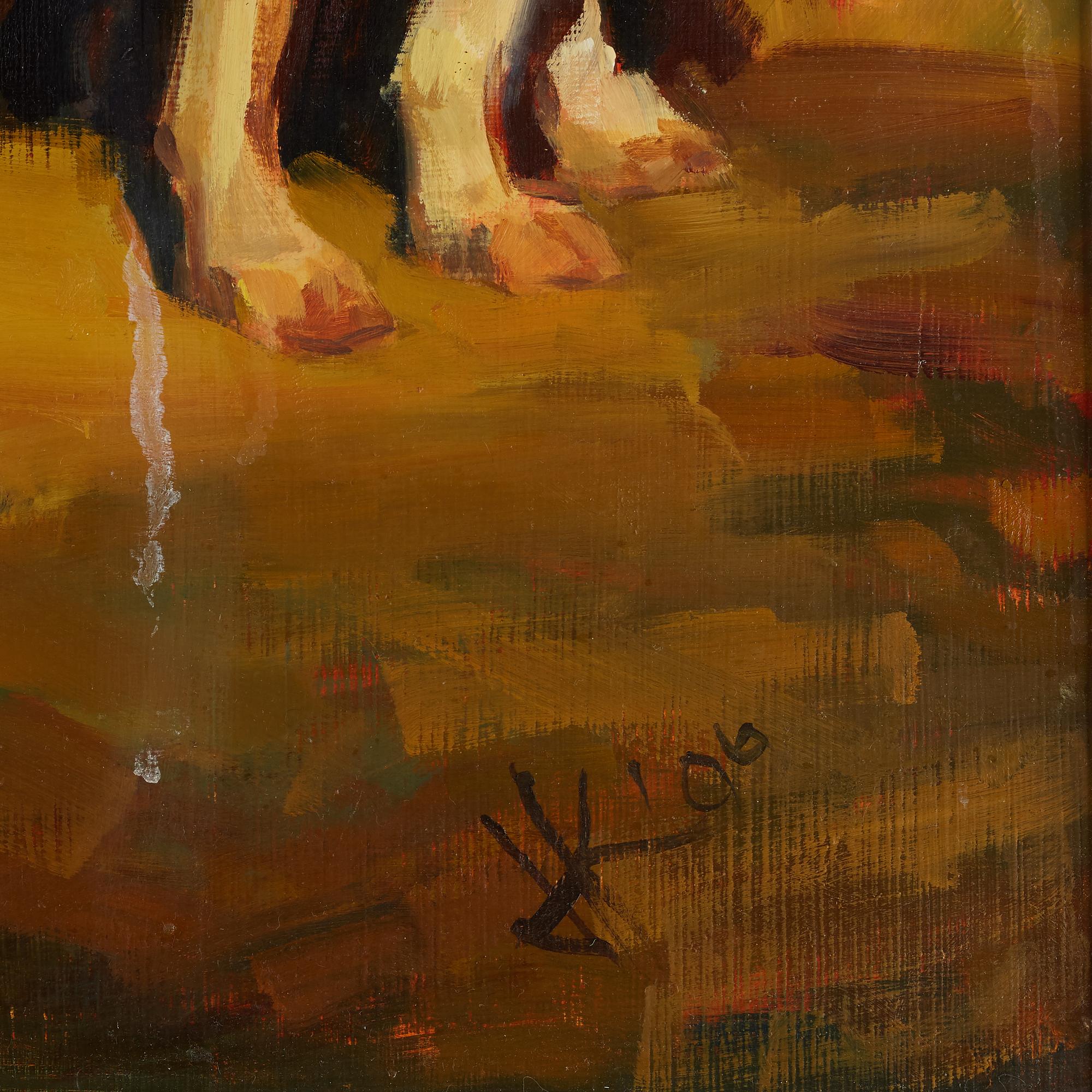 Unidentified artist, oil on board, signed HK? and dated '06.